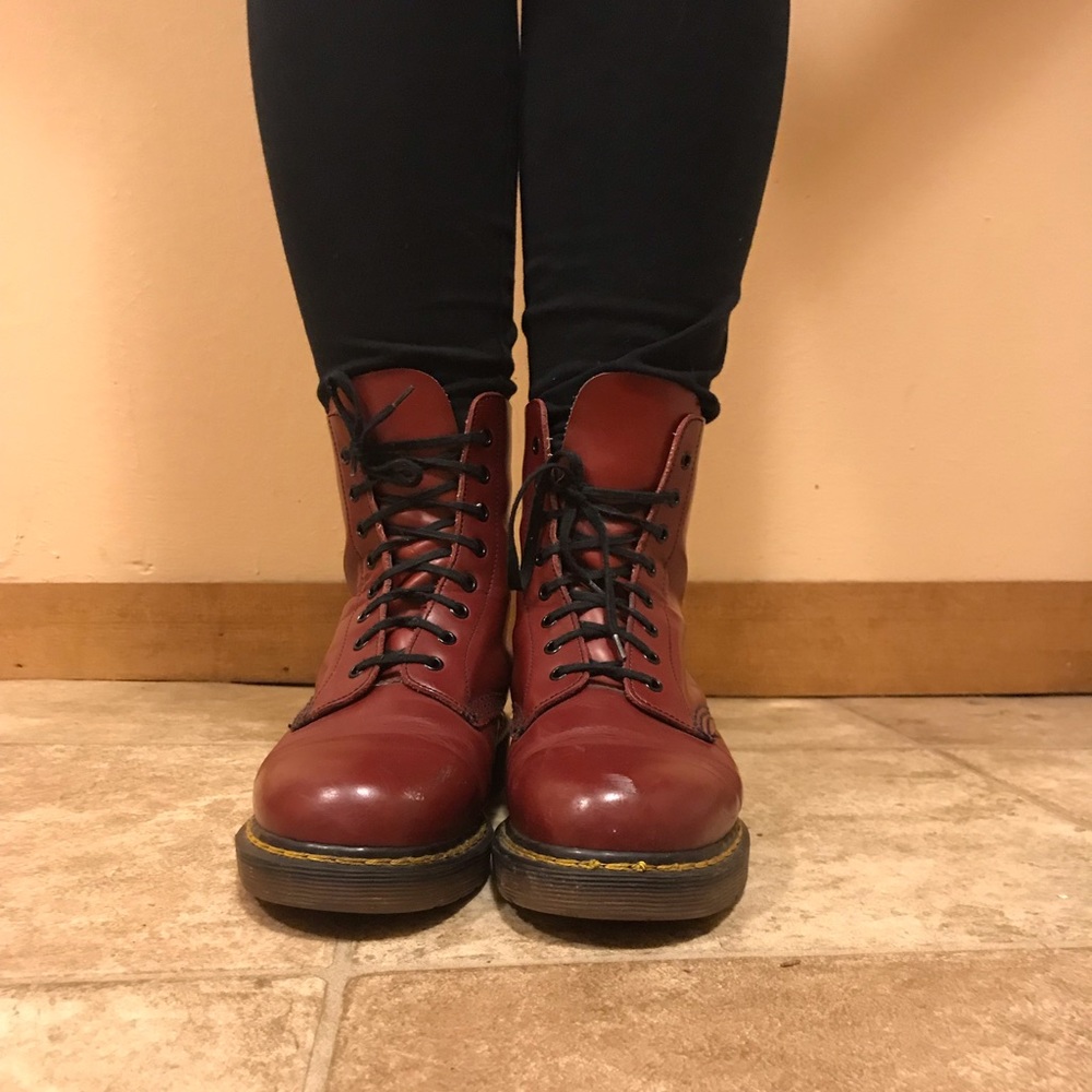 Vintage Dr. Martan Cherry Red 8 hole Boots